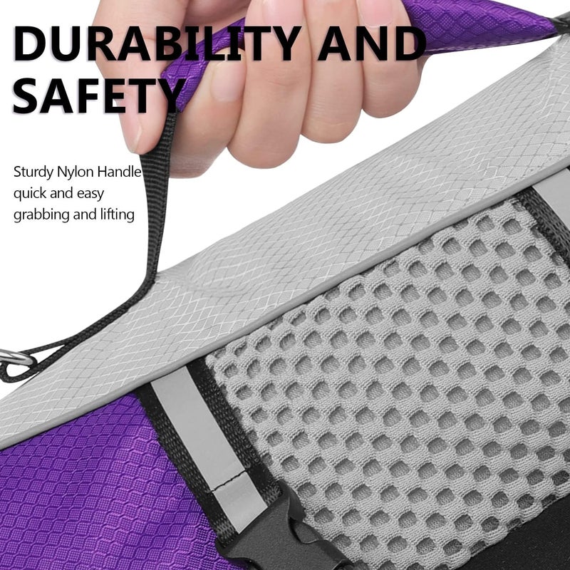 Queenmore Dog Life Jacket Swimming Vest Lightweight High Reflective Pet Lifesaver with Lift Handle, Leash Ring Purple,S - Image 3